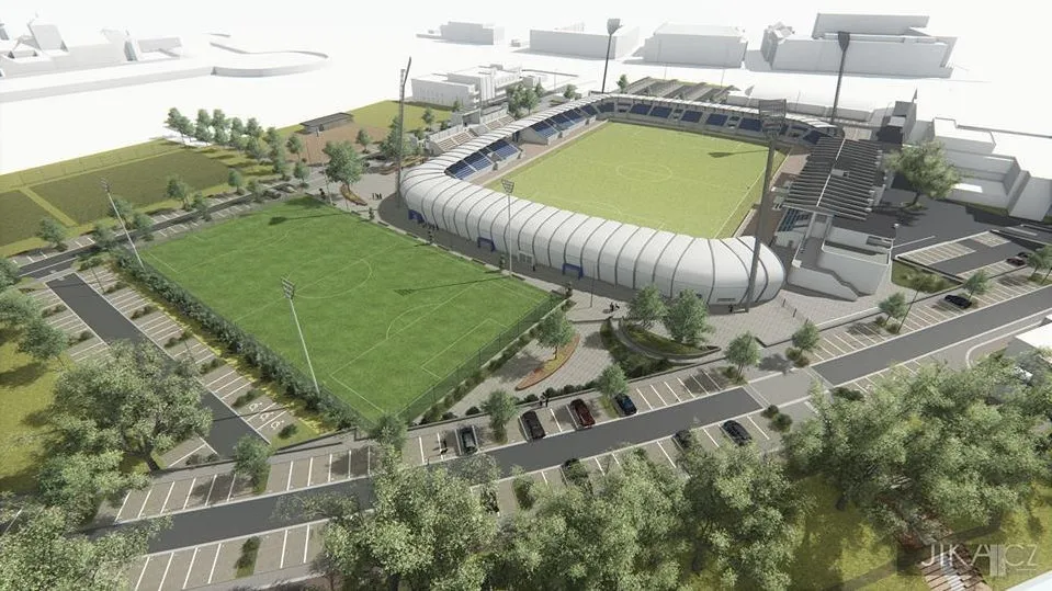 Zastupitelstvo města Pardubic schválilo revitalizaci letního fotbalového stadionu pro 5000 diváků v&nbsp;centru Pardubic