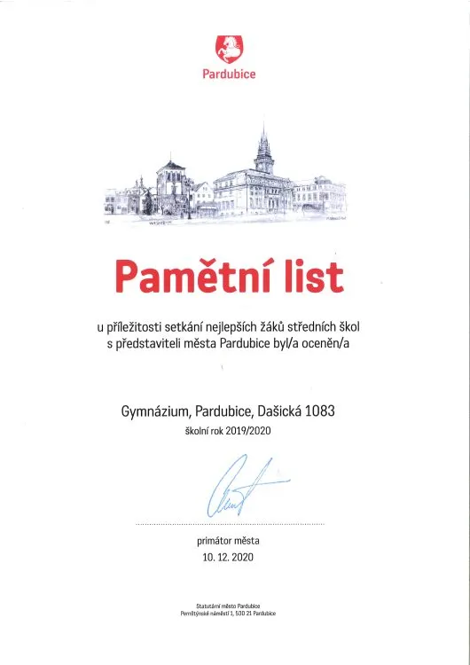 Pardubice ocenily žáky základních a&nbsp;středních škol