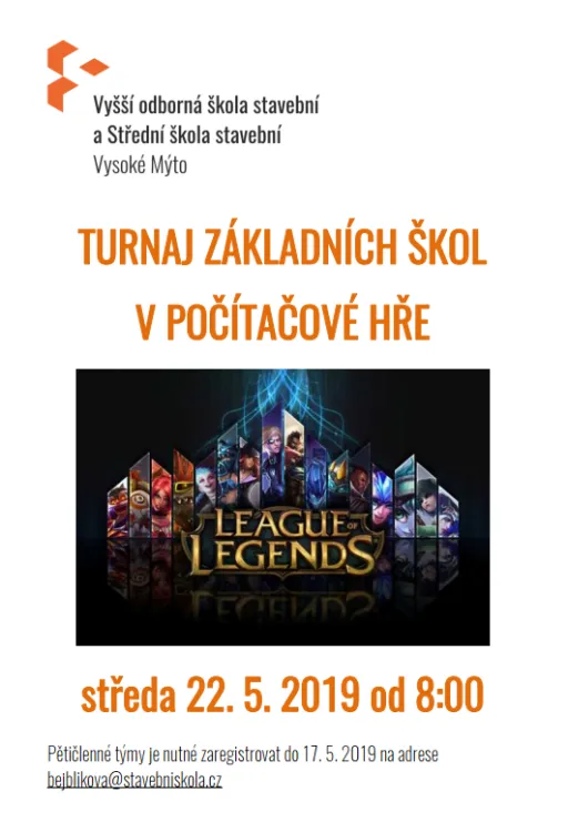 Příznivci hry League Of Legends se opět po roce sejdou na stavebce ve Vysokém Mýtě