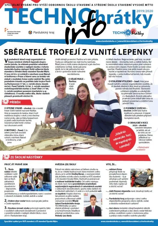 TECHNOhrátky info č. 3/2020 – VOŠ stavební a&nbsp;SŠ stavební Vysoké Mýto